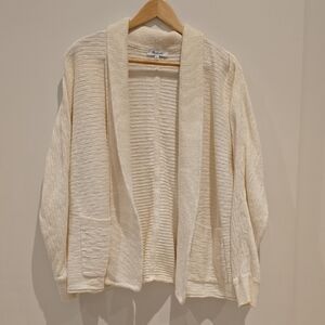 Madewell Cream Open-Front Ribbed Cardigan